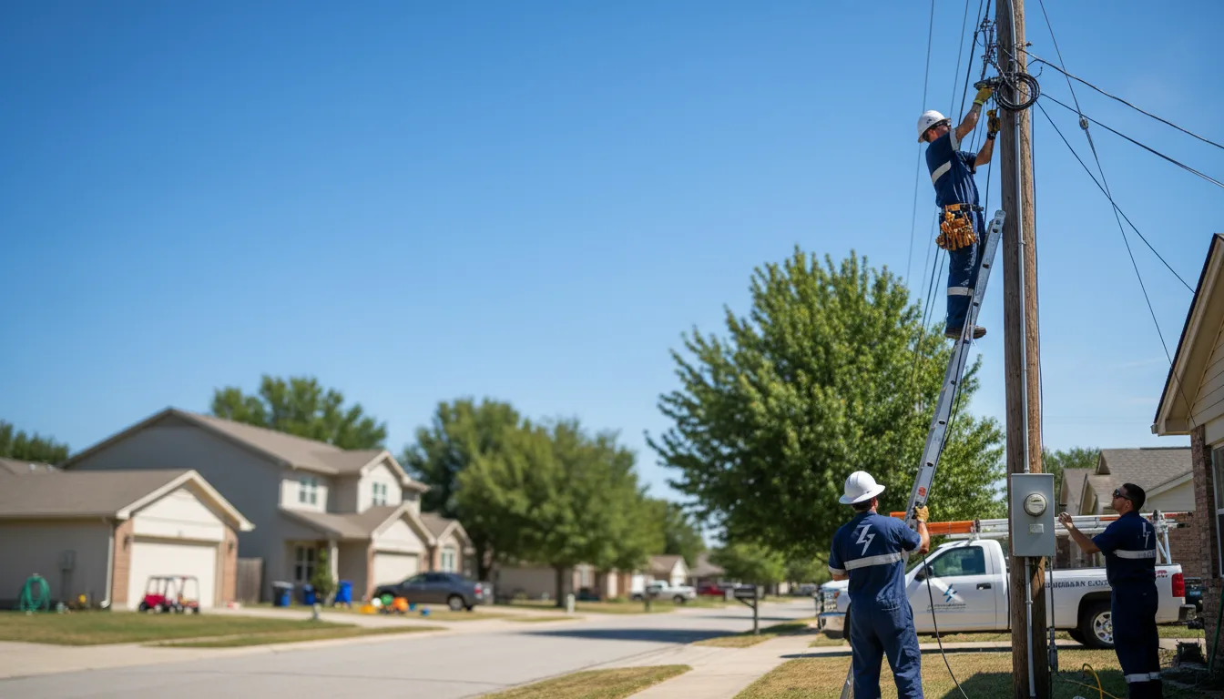 Residential electrician providing installation services in Maple, TX